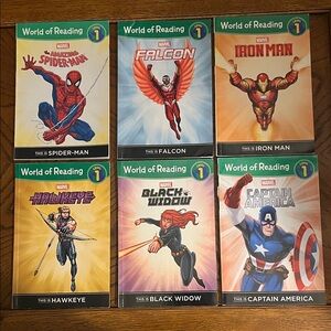 Marvel kids books | set of 6 World of Reading Superhero Readers | Level 1